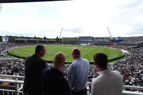Premium match seat behind the bowlers arm