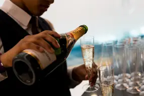 Complimentary bar including beer, wine, prosecco, spirits & soft drinks for three hours from doors opening
