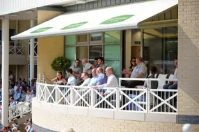 Two-course meal with wine and coffee served before start of match