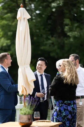 Luxury lined marquee located racing side of the river offering spectacular views of Temple Island, the Oxfordshire countryside and the Regatta course
