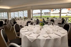 Two-course meal with wine and coffee served before start of match